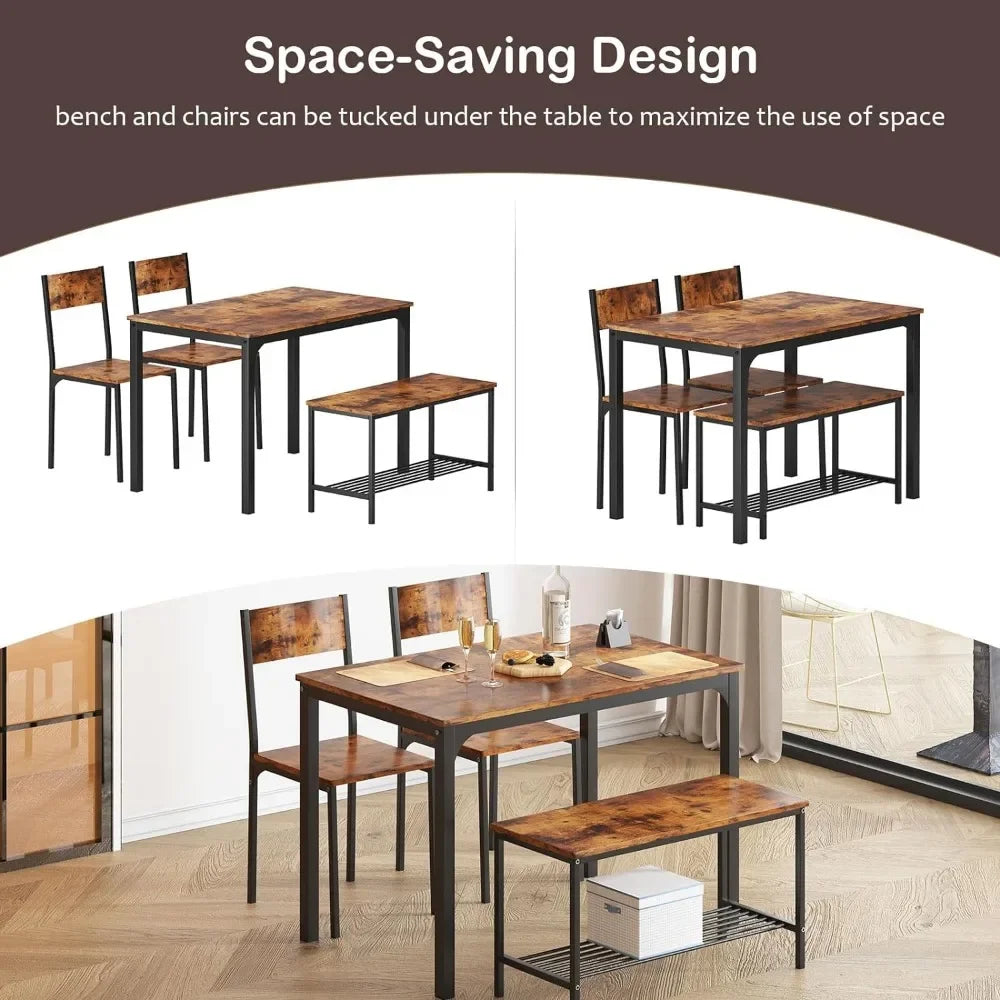 Dining Room Sets with Storage Rack and Chairs