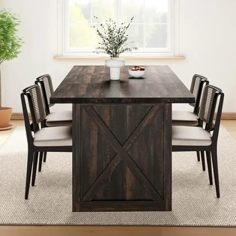 Oak Industrial Wood Style Rectangle Dinning Tables