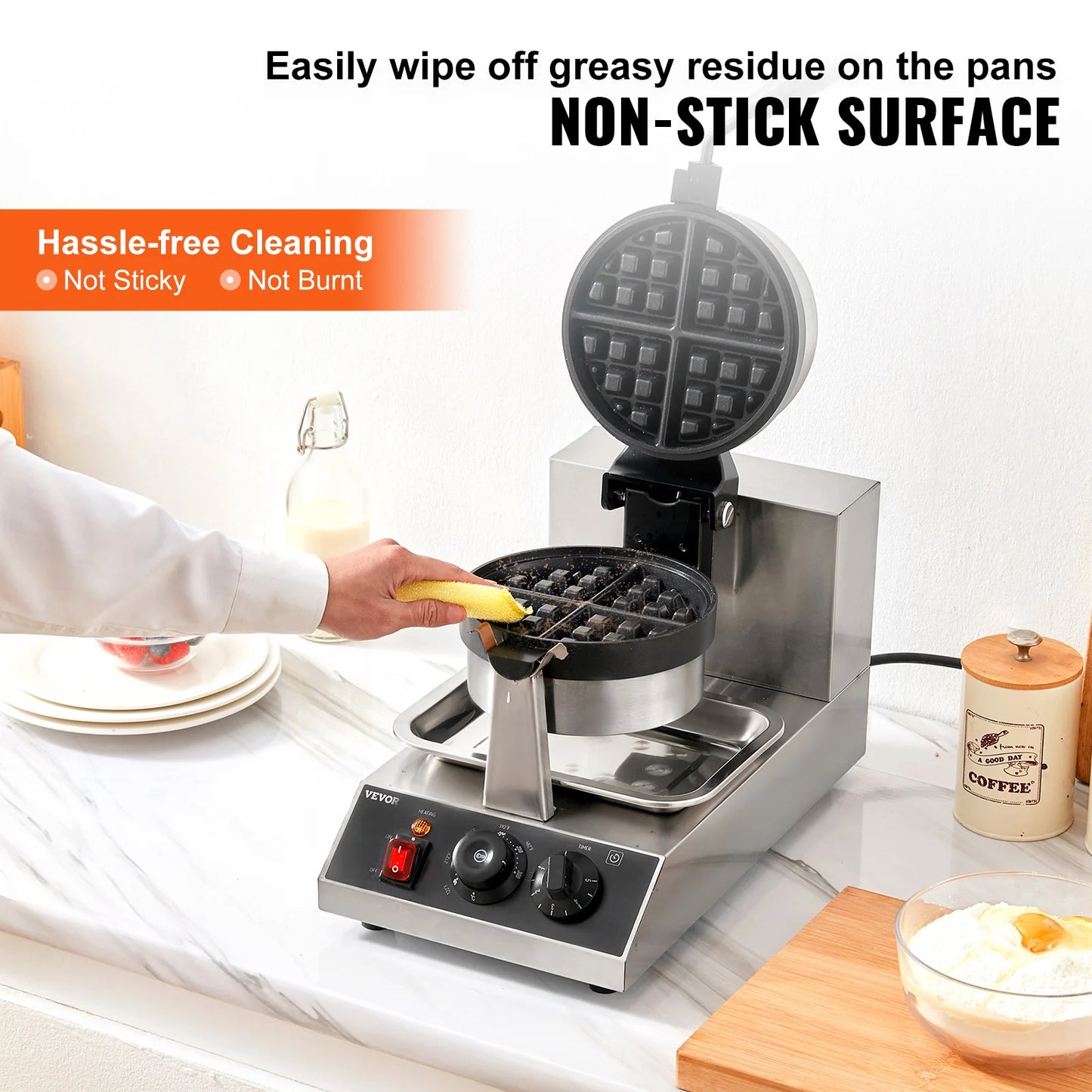 VEVOR Electric Waffle Maker Round