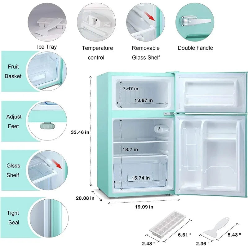 Compact Mini Refrigerator Separate Freezer