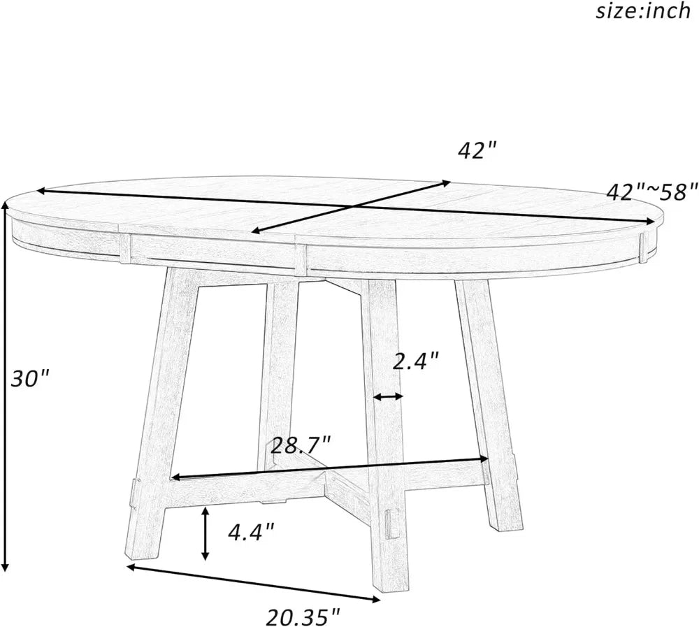 Round Extendable Dining Table