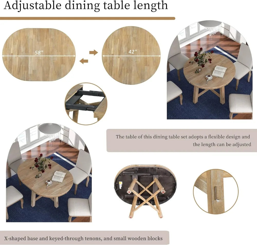 Round Extendable Dining Table