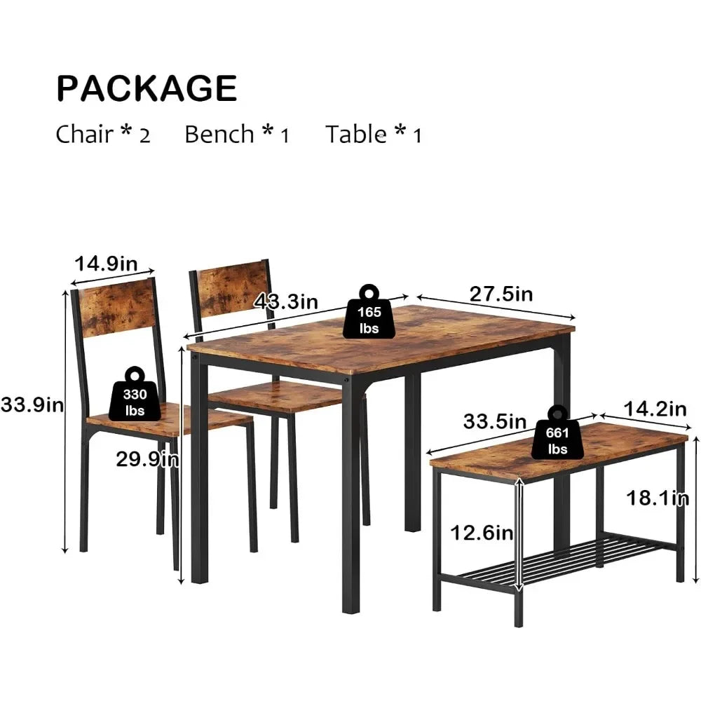 Dining Room Sets with Storage Rack and Chairs