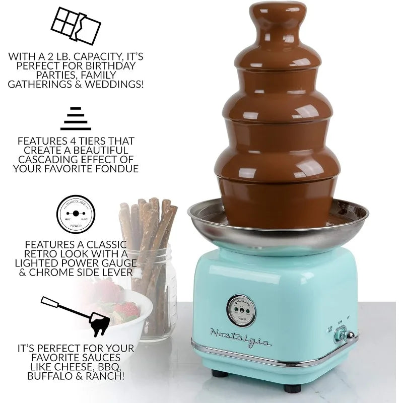 Nostalgia 4 Tier Electric Chocolate Fondue Fountain Machine