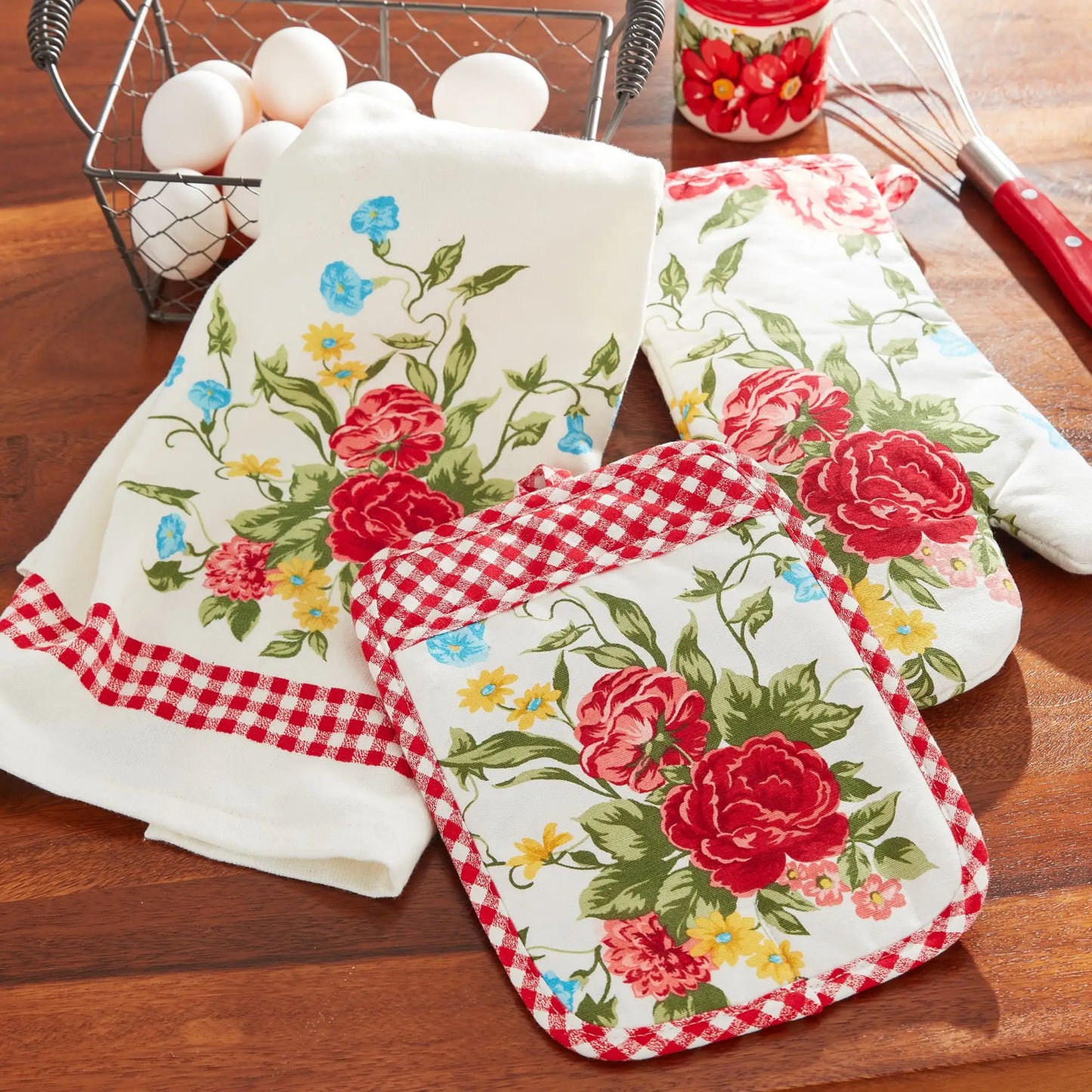 Sweet Rose 3-Piece Kitchen Set