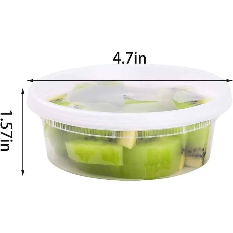 8oz-40 Sets Plastic with Airtight Lids